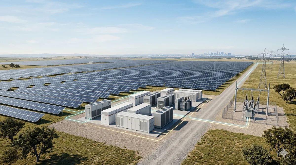 Solar and battery storage systems connected to clean energy infrastructure